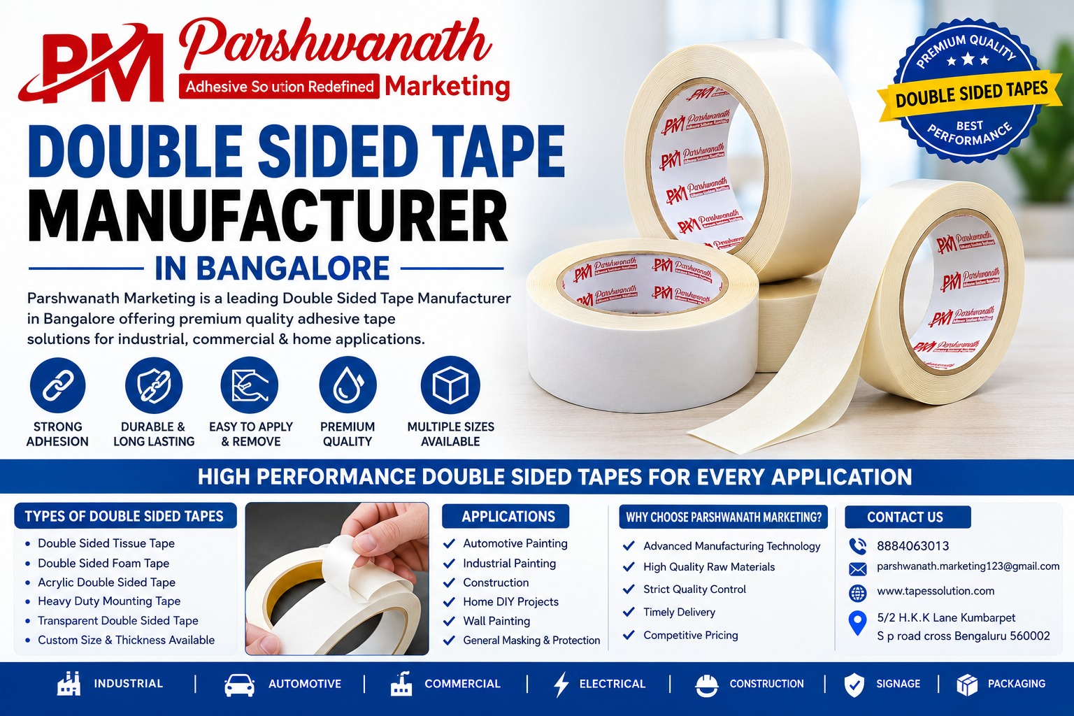 Double Sided Tape Manufacturer in Bangalore