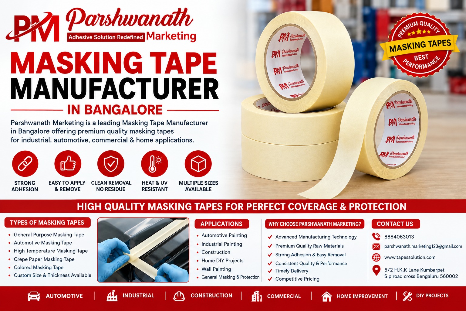 Masking Tape Manufacturer in Bangalore