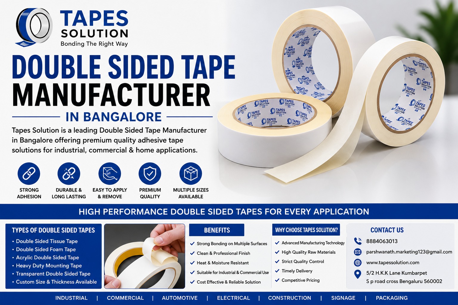 Double Sided Tape Manufacturer in Bangalore